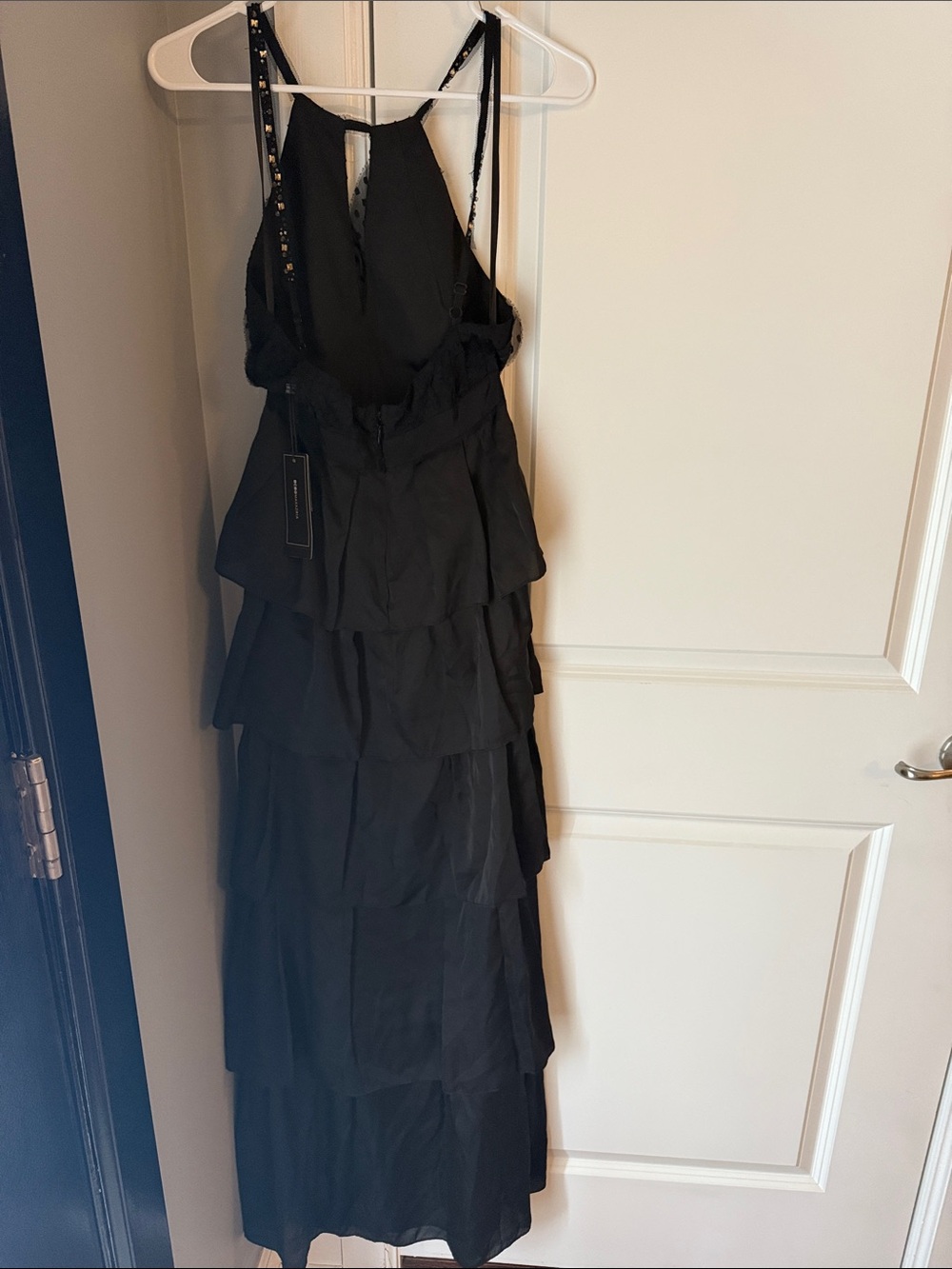 BCBGMaxAzria Black Tiered Halter Maxi Dress - Picture 5 of 8